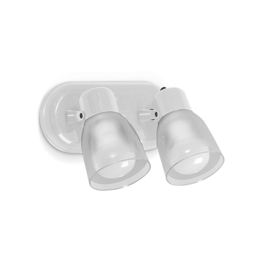 [112506] APLIQUE 2 LUCES E27 BASE OVAL BLANCO TULIPA TERMOPLASTICA