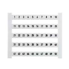 [DEKAFIX 5 FW 1- 50] SEÑALIZADORES P/ BORNES. PLANCHA C/ LOS NUMEROS DEL 1 AL 50.        C047346.0001