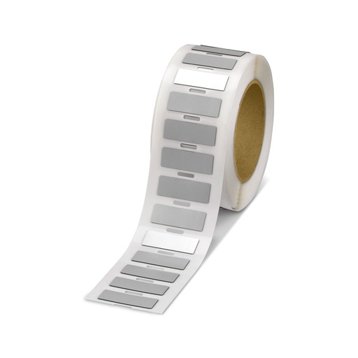 [EMLP (45X15)R SR] Rótulo de plástico, Rollo, plateado, sin rotular, rotulable con: THERMOMARK ROLL, THERMOMARK ROLL X1, THERMOMARK ROLLMASTER 300/600, THERMOMARK X1.2, clase de montaje: pegado, superficie útil: 45 x 15 mm