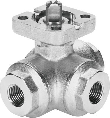 [VZBA-3/4"-GGG-63-32T-F0405-V4V4T] VALVULA DE BOLA / 3/2 TALADRO EN T / ROSCA R3/4 / 63 BAR / PATRON TALADROS BRIDA F04 - F05
