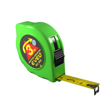 CINTA METRICA 3MTS x 16MM CON TRABA Y RETROCESO AUTOMATICO