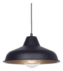 [112571] COLGANTE CHAPA CONO 1 LUZ PANTALLA 40cm NEGRO, INTERIOR ORO MATE   GONNET