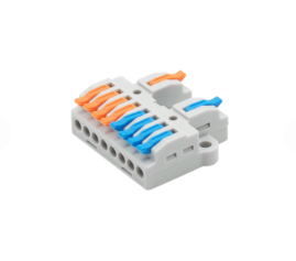 [112599] TERMINAL DE CONEXION RAPIDA DERIVACION DE 2 A 8 CANALES. Seccion: 0.25 a 4MM2  Imax: 32A (EMPALME RAPIDO)