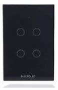 [112619] TECLA SMART NEGRO 4 CANALES AC100-240V MAX 7A CON CAPACITOR (EX TSX4N-CP)