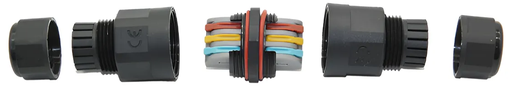 [112776] EMPALME ESTANCO IP68 RECTO - EPE-QCT-I3 - CONECTOR RAPIDO / 3 CANALES / 1E - 1S / 2.5MM2