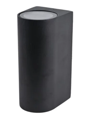 [112848] APLIQUE BIDIRECCIONAL 2XGU10 NEGRO REDONDO   JAZZ II