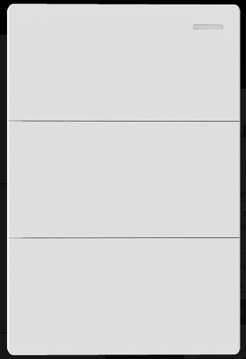 [112915] MODULO 3 PUNTOS TECLA MILAN BLANCO MACROLED, 3 CANAL, 2 VIAS, AC 250V, 10A MAX. BASTIDOR METALICO