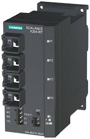 [*113050] SCALANCE X204IRT, managed IE IRT Switch, 4x 10/100 Mbits/s puertos RJ45, contacto de señalización de fallo con pulsador Set, variante redundante de alimentación, PROFINET IO Device, gestión de red, administrador de redundancia integrado, incl. manual electrónico en CD-ROM, C-PLUG opcional.       6GK5204-0BA10-2BA3