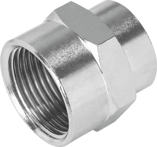 [NPFC-S-2G12-F] MANGUITO DE EMPALME RECTO / ROSCA INT. G1/2 / LATON NIQUELADO