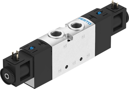 [VUVS-L25-P53C-MZD-G14-F8-1C1] ELECTROVALVULA / 5/3 CENTRO CERRADO / MUELLE MEC. / PILOTAJE EXT. / ROSCA G1/4 / TENSION 24VDC / PULS. MAN. AUX.