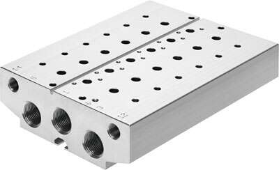 [VABM-B10-20E-G38-5] PLACA DE ALIMENTACION / TAMAÑO 20 / 5 POS. DE VALVULAS / ROSCA G3/8 / INCLUYE JUNTAS Y TORNILLOS / P/ VALV. VUVS 5/2-5/3 VIAS STD