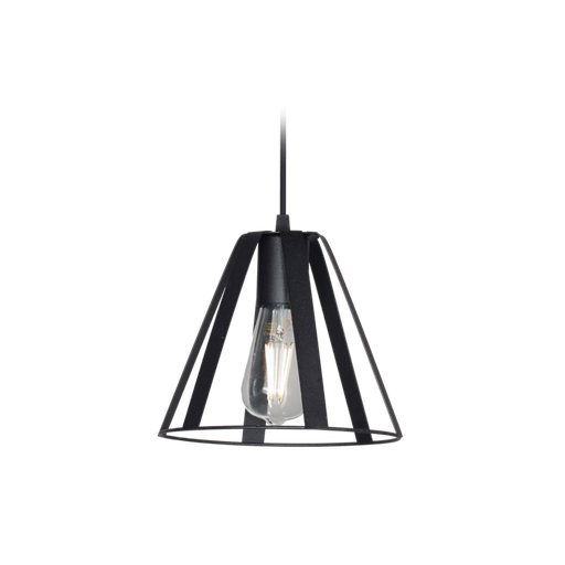 [113545] COLGANTE CONICO DE FLEJES MINI 1 LUZ NEGRO   ESQUEL