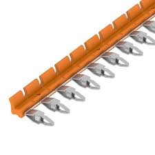[TCC 6.4/51 OR] Puente de 51 polos color naranja, con paso 6.4 mm. Para conexionado en paralelo -tipo guirnalda- de bornerelés TRS y TRZ y de optopacopladores TOS y TOZ.