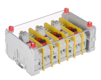 [BMC1/5] BORNERA DE MEDICION Y CONTRASTE CON PUENTE DESLIZABLE Y PORTAFUSIBLE