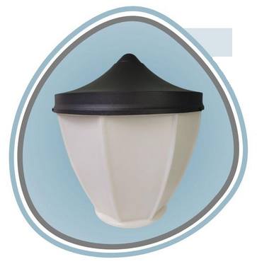 [114095] GLOBO ANTIV. DE POLIETILENO C/BASE PORTALAMP EN EL TECHO C/BOCA O CUELLO DE 15cm Y TECHO DE CHAPA