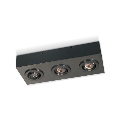 [114128] PLAFON RECTANGULAR 17X 43CM GU10 3 LUCES MOVILES NEGRO