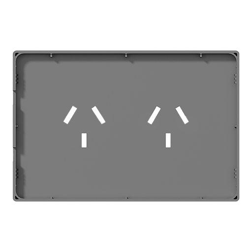 [114315] FRENTE PARA TOMACORRIENTE DOBLE MILAN MACROLED, COLOR GRIS