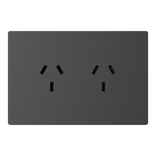 [114318] MODULO TOMACORRIENTE DOBLE MILAN GRIS MACROLED, AC 250V, 10A MAX. BASTIDOR METALICO