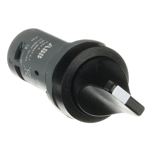 [C3SS1-10B-11] SELECTOR 3 POSICIONES C/MANIJA CORTA 45º 1NA+1NC MANTENIDA NEGRA LINEA COMPACTA   C3SS1-10B-11