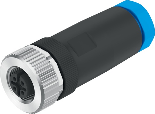 [NECB-M12G5-C2] CONECTOR RECTO MACHO P/ ARMAR / M12X1 HEMBRA - 5 CONTACTOS - CODIF. A / SECCION CABLE 0.14 mm²-0.75 mm².